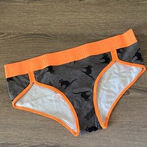 NWT 2017 PINK Victoria's Secret Low Rise Hipster Halloween Black Cats Panty